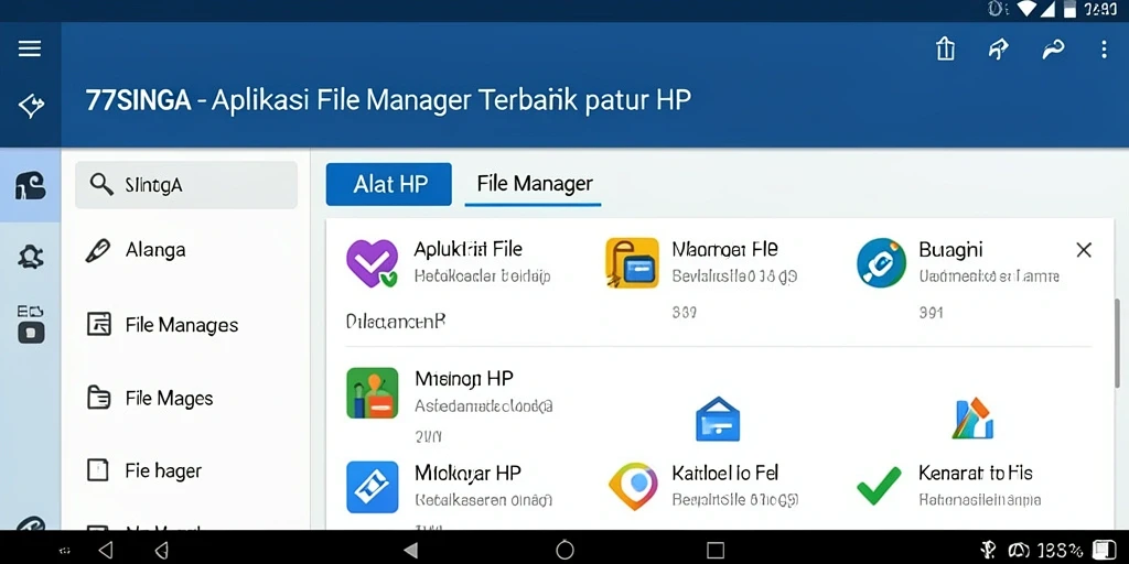 Tangkapan layar utama 77SINGA menampilkan antarmuka File Manager yang responsif dan intuitif.