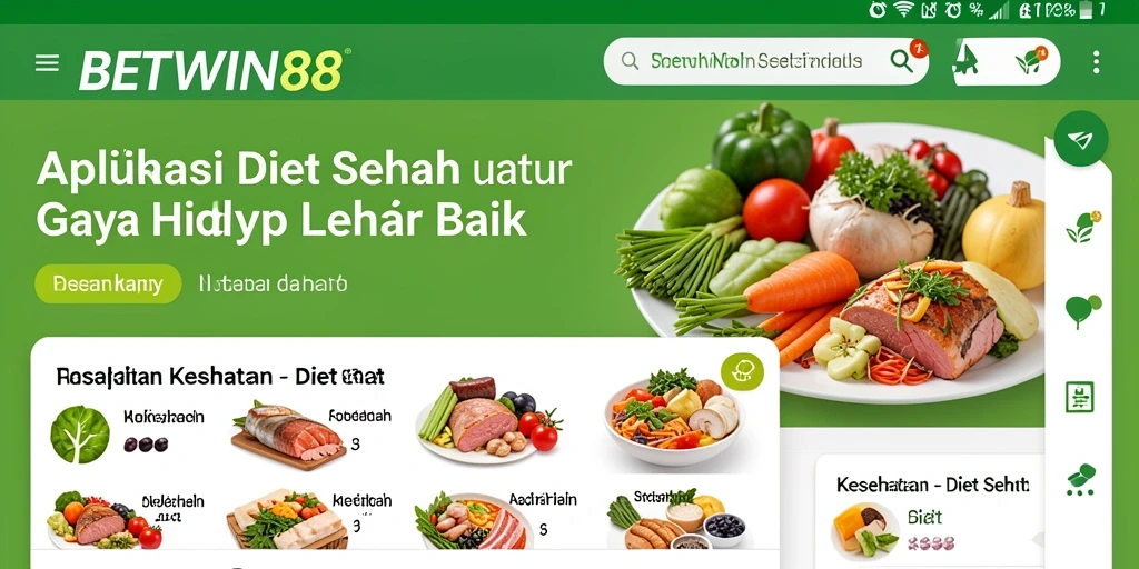 Antarmuka BETWIN88 dengan fitur diet sehat yang menarik.
