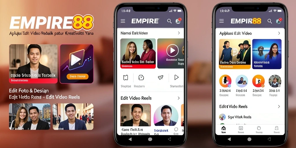 Antarmuka EMPIRE88 yang intuitif untuk Edit Video Reels.