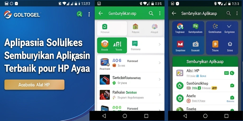 Tampilan antarmuka GOLTOGEL untuk menyembunyikan aplikasi.