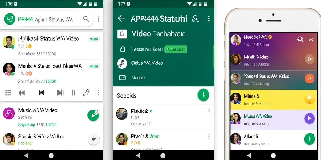 Tampilan antarmuka pengguna PP444 untuk Status WA Video yang menarik dan intuitif.