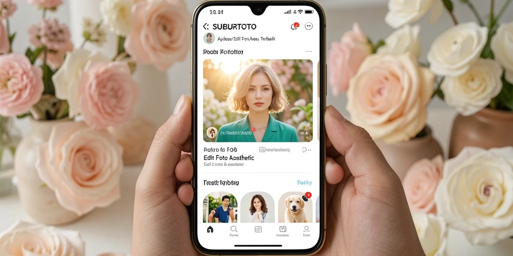 Antarmuka sederhana dan fungsional dari aplikasi SUBURTOTO untuk edit foto aesthetic.