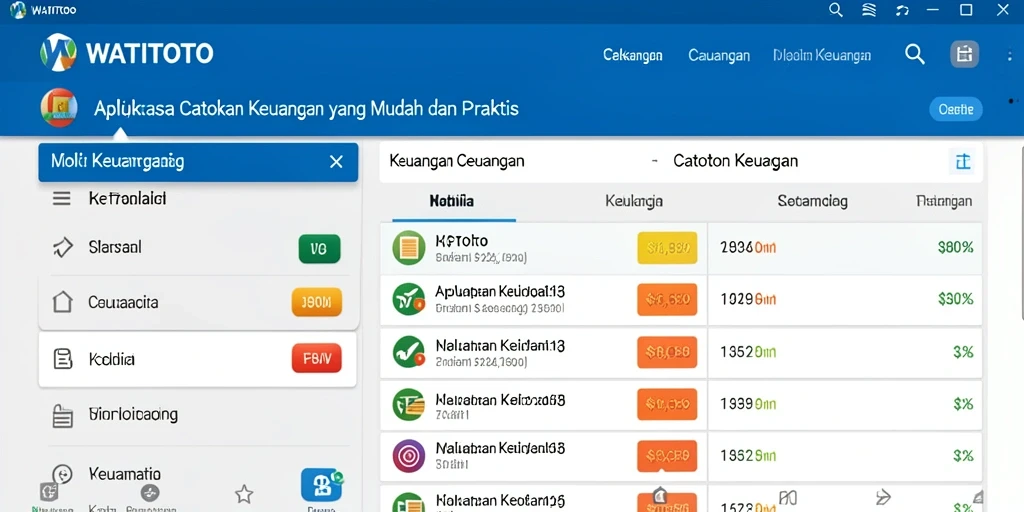 Antarmuka pengguna WATITOTO yang mudah digunakan untuk Catatan Keuangan.